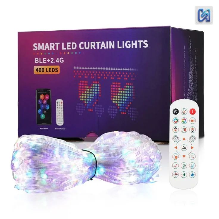 ستارة إضاءة LED ذكية 400 لمبة مع ريموت وتحكم بالتطبيق — 1